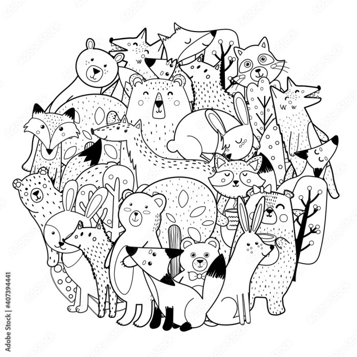 Forest animal coloring pages printable