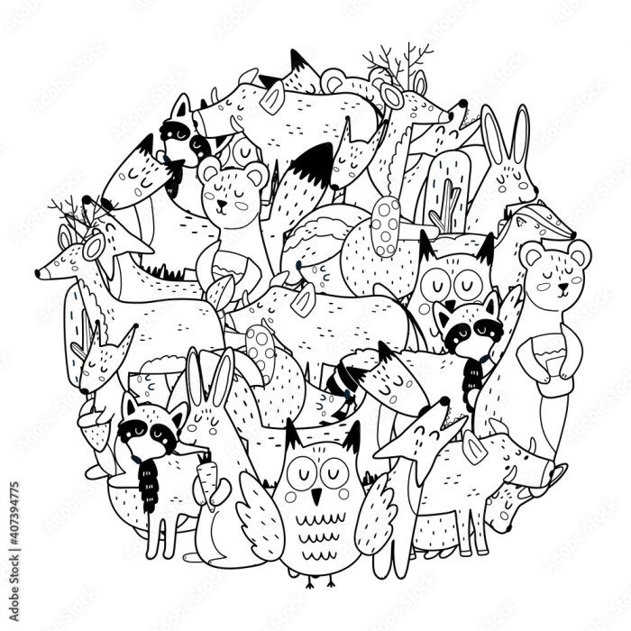 Forest animal coloring pages printable