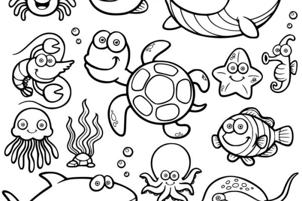 Ocean animal coloring pages