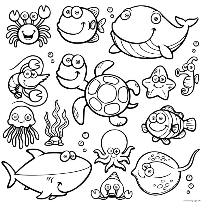 Coloring pages of sea animals