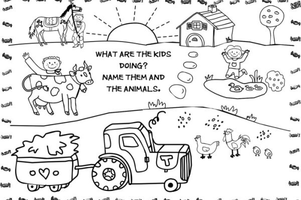 Farm animal coloring pages for preschoolers