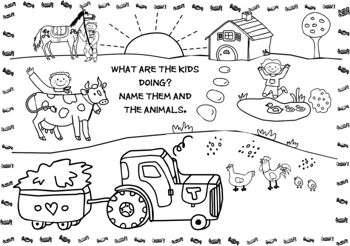 Farm animal coloring pages for preschoolers