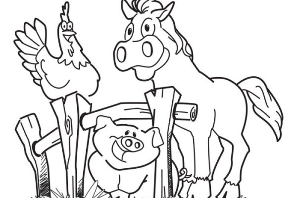 Free coloring pages farm animals