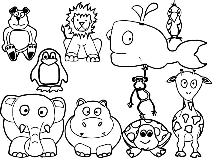 Animal coloring book pages