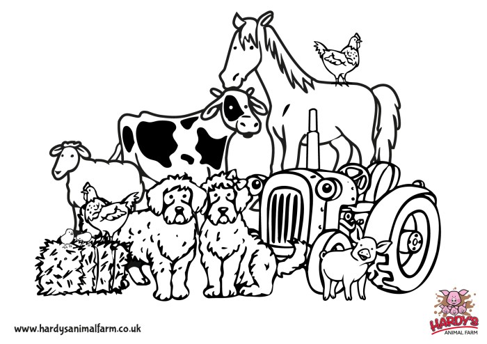 Animals on the farm coloring pages