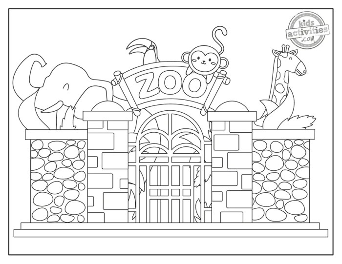 Zoo animals coloring pages