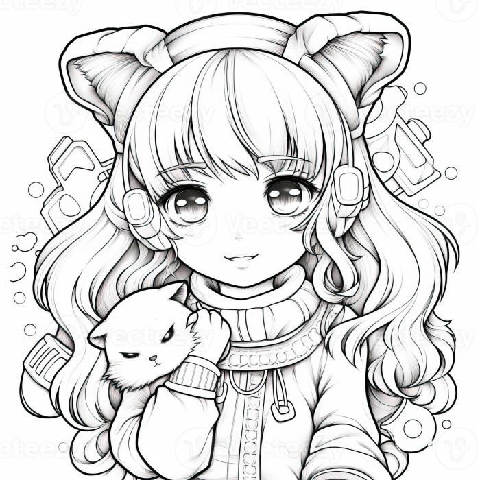 Anime printable coloring pages