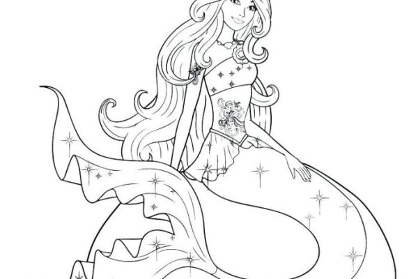 Coloring pages of anime mermaids