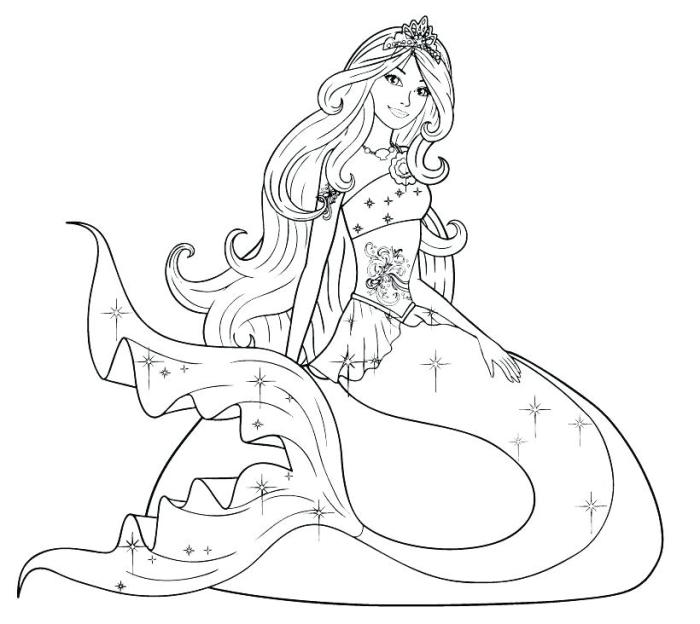 Coloring pages of anime mermaids