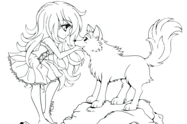 Wolf coloring pages anime cute pups baby wolves printable two pack puppy lineart pup print firewolf color drawings fighting getcolorings