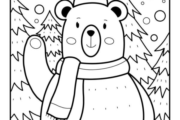 Christmas animal coloring pages