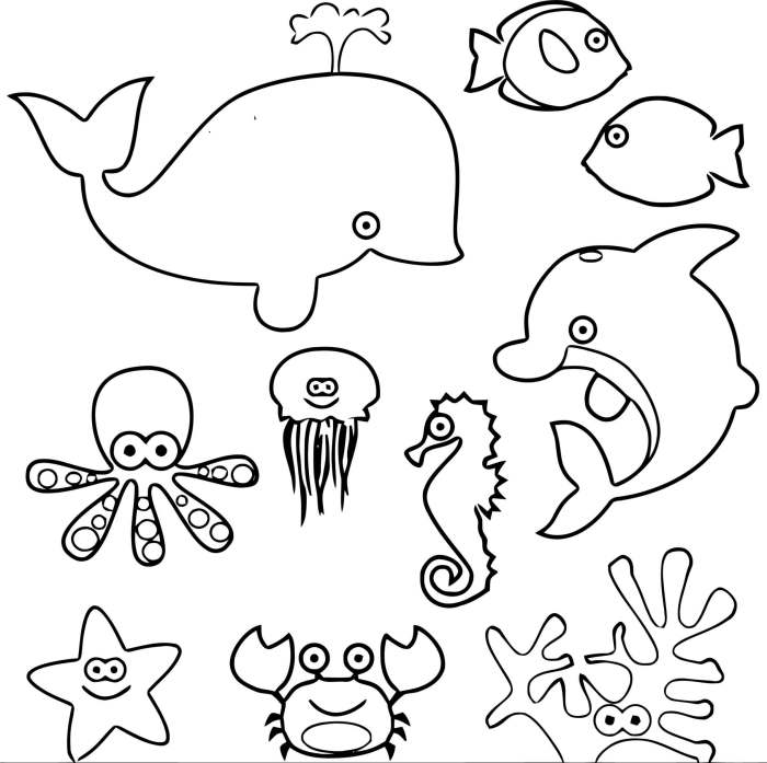 Free ocean animal coloring pages