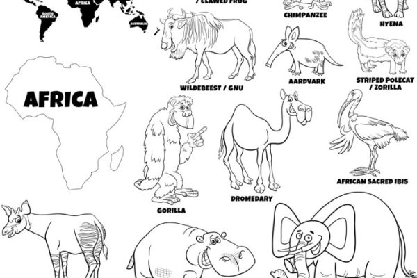 Coloring pages of african animals