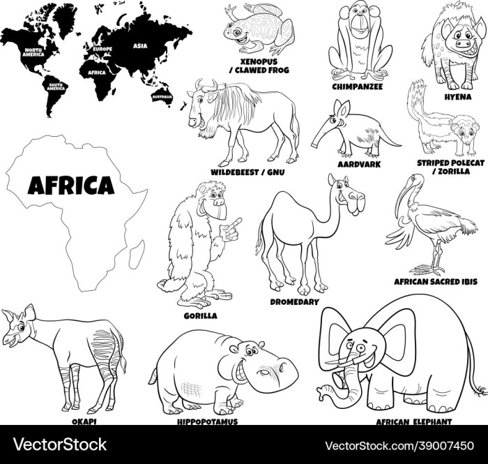 Coloring pages of african animals