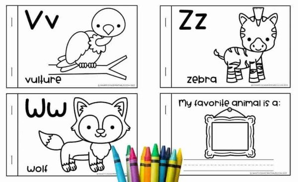 Animal abc coloring pages