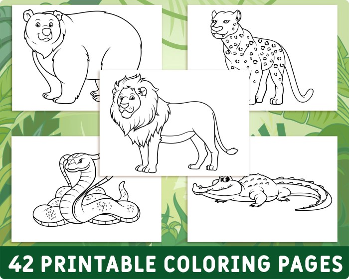 Wild animals coloring pages printable