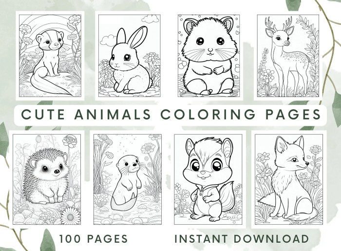 Coloring pages of cute animals