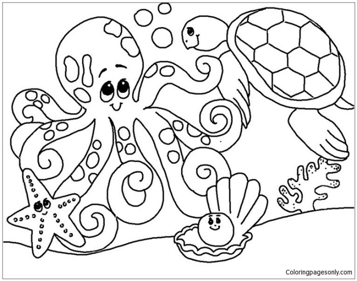 Ocean animal coloring pages