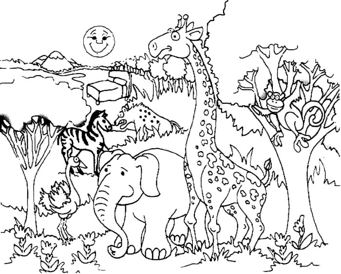 Coloring pages of forest animals