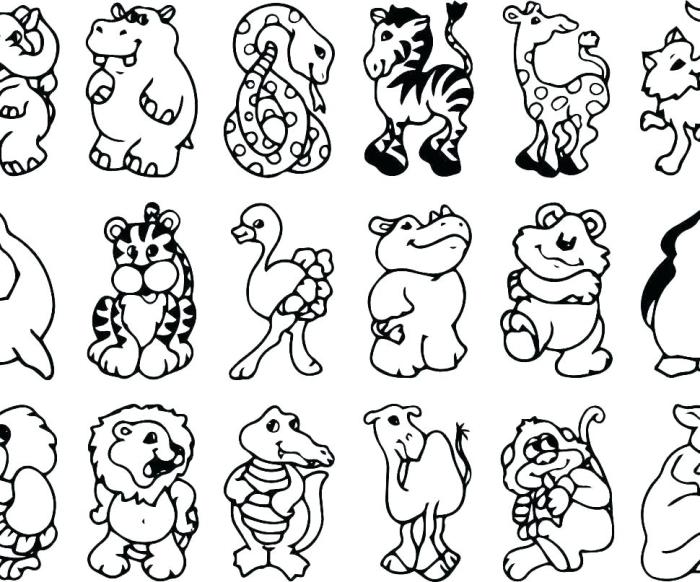 Zoo animal coloring pictures