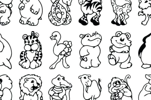 Printable zoo animals coloring pages