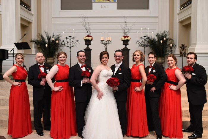 Black and red wedding dress