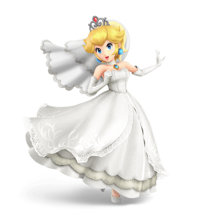 Princess peach wedding dress