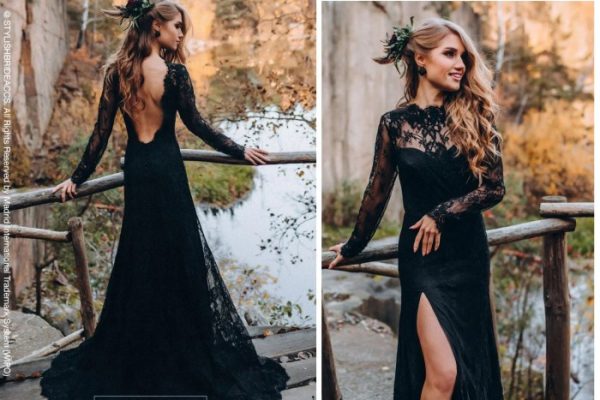 Black wedding dresses for brides