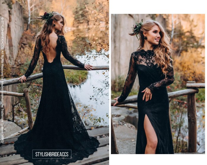 Black wedding dresses for brides